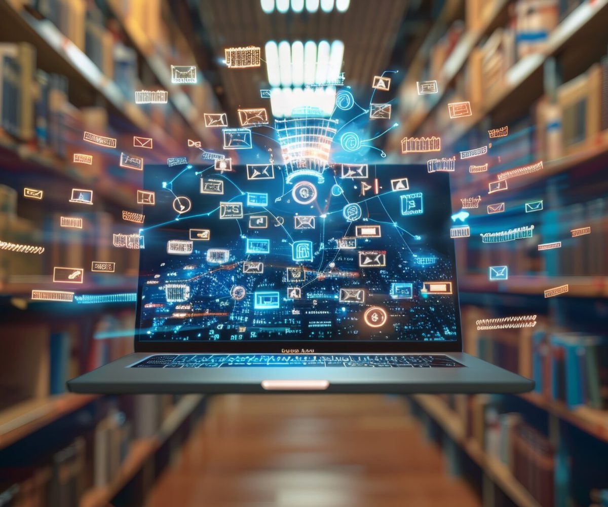 laptop-with-digital-icons-library-elearning-online-education-concept-with-copy-space